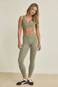 Mid Waist Leggings - Fern