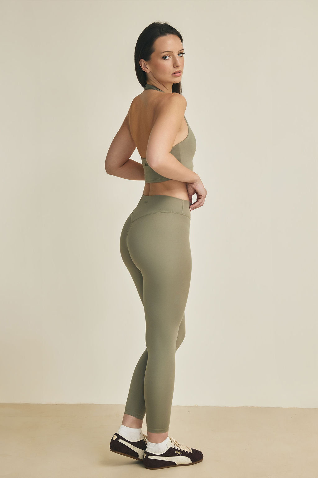 Mid Waist Leggings - Fern