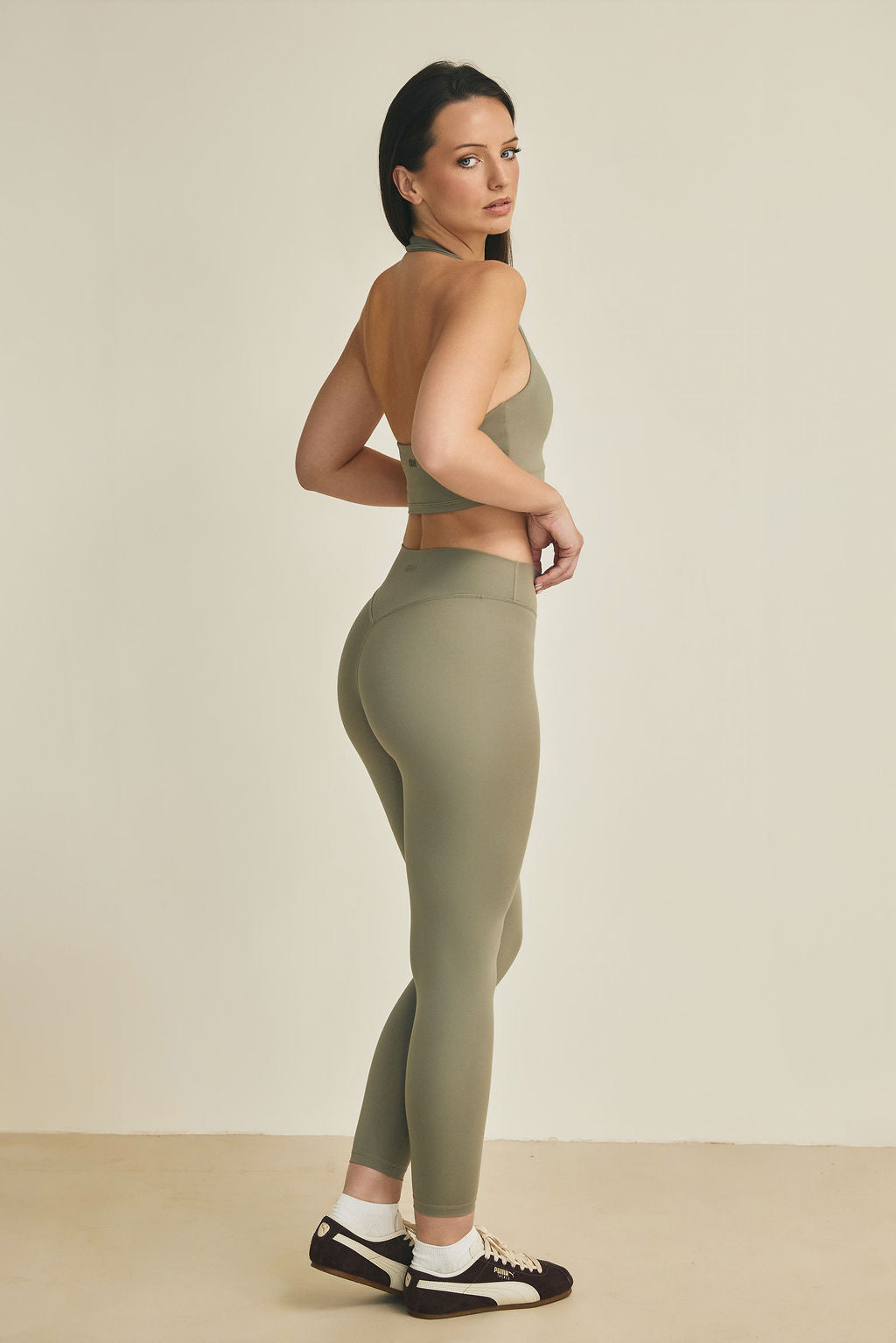 Mid Waist Leggings - Fern