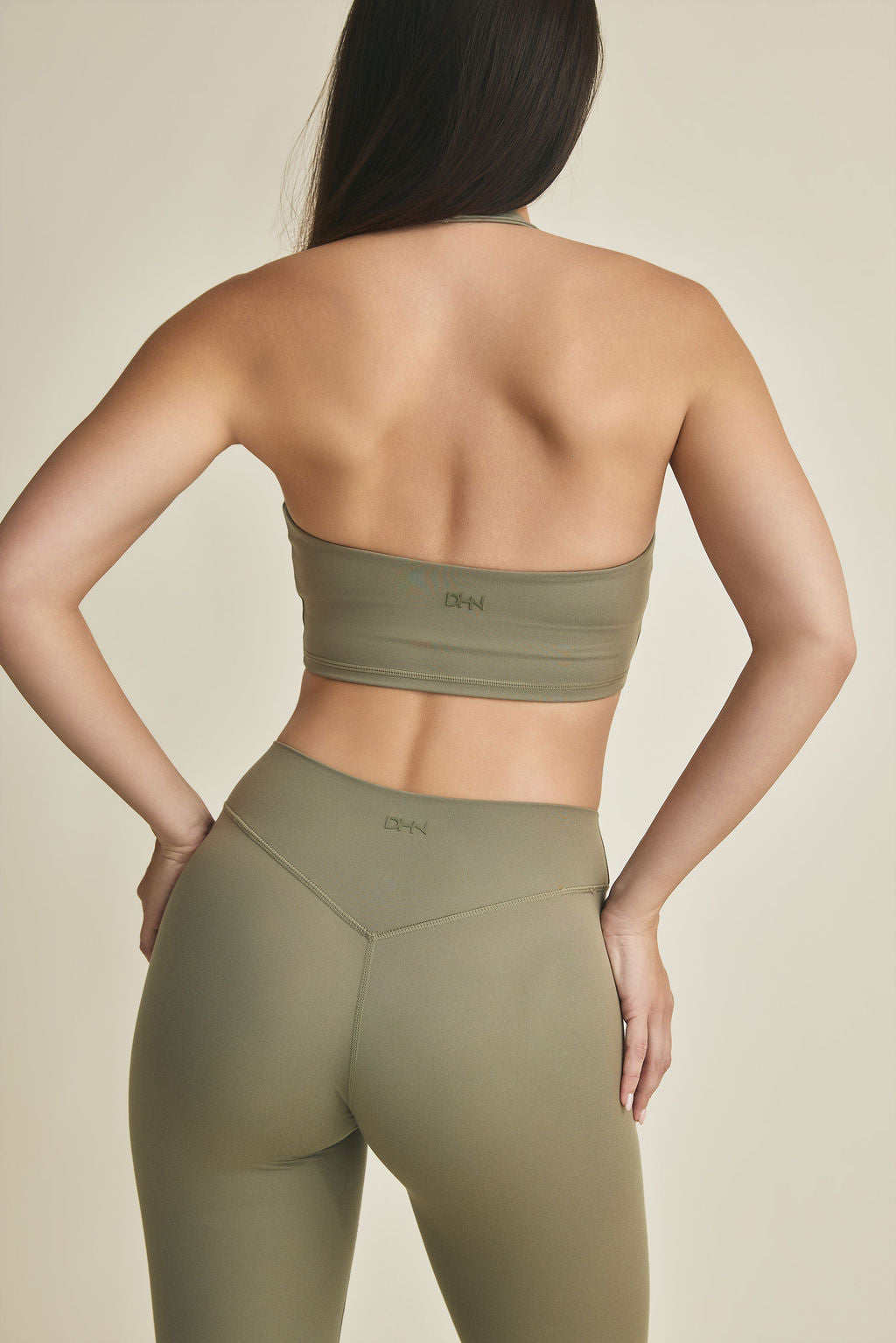 Halter Sports Bra - Fern