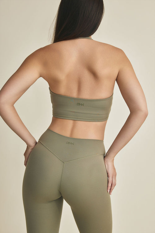 Halter Sports Bra - Fern